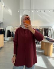bordo 44378 ceket hırka