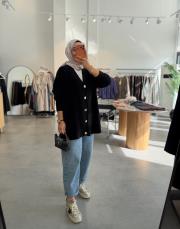 siyah 410 gold düğmeli angora hırka 2