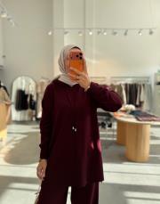 bordo 6121 triko takım 2