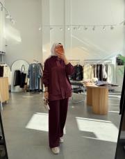 bordo 3287 garni detaylı takım