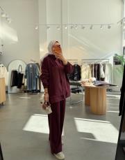 bordo 3287 garni detaylı takım 3