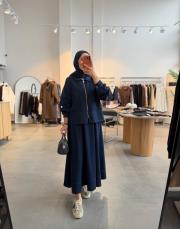 lacivert 8887 etekli denim takım