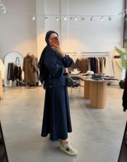 lacivert 8887 etekli denim takım 3