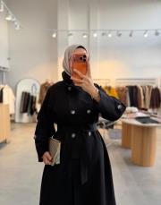 siyah lotus premium trençkot 2