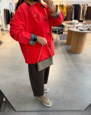 mercan kırmızısı rain premium trençkot 4