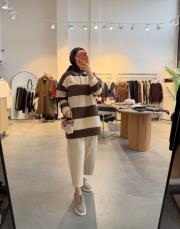 kahve kalp nakışlı şardonlu sweat 2