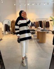 koyu lacivert kalp nakışlı şardonlu sweat 4