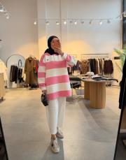 pembe kalp nakışlı şardonlu sweat 2