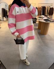 pembe kalp nakışlı şardonlu sweat 3