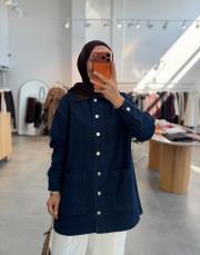 lacivert 6707 denim ceket