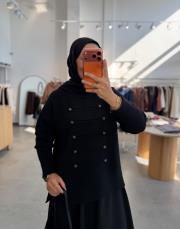 siyah 6144 düğmeli triko