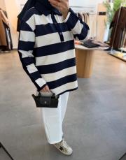 lacivert 153 gömlek yaka çizgili sweatshirt 3