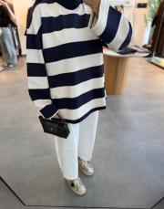 lacivert 154 bisiklet yaka çizgili sweatshirt 3