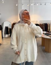 ekru 44426 angora hırka