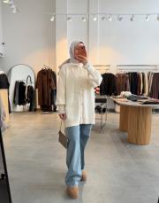 ekru 44426 angora hırka 2
