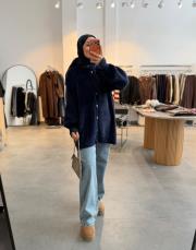 lacivert 44426 angora hırka 2