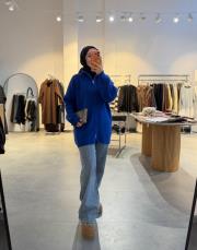 saks mavi bella çift fermuarlı hırka 2