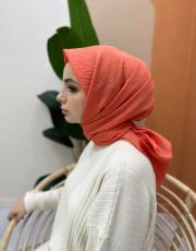 soft turuncu pamuk caz eşarp 2