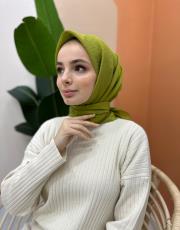 yağ yeşili pamuk caz eşarp