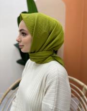 yağ yeşili pamuk caz eşarp 2