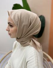 bej pamuk caz eşarp 2