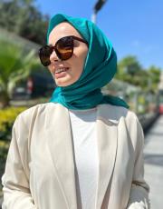 petrol yeşili pamuk caz eşarp 2