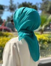 petrol yeşili pamuk caz eşarp 3