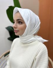 ekru pamuk caz eşarp