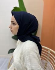 koyu lacivert pamuk caz eşarp