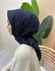 koyu lacivert pamuk caz eşarp 2