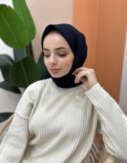 koyu lacivert pamuk caz eşarp 3