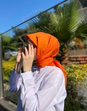 oranj pamuk caz eşarp