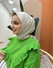 açık bej twill eşarp