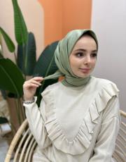 çağla yeşil twill eşarp 2