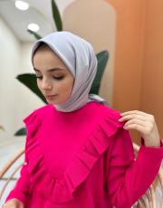 açık gri twill eşarp 2